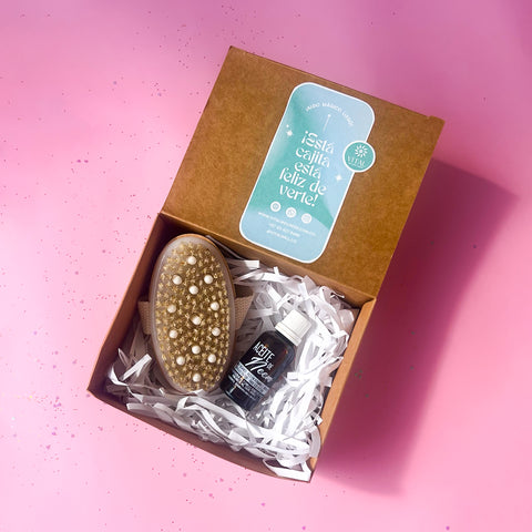 Kit Cepillo en Seco Ovalado con Bolas Masajeadoras + Hidratante Corporal