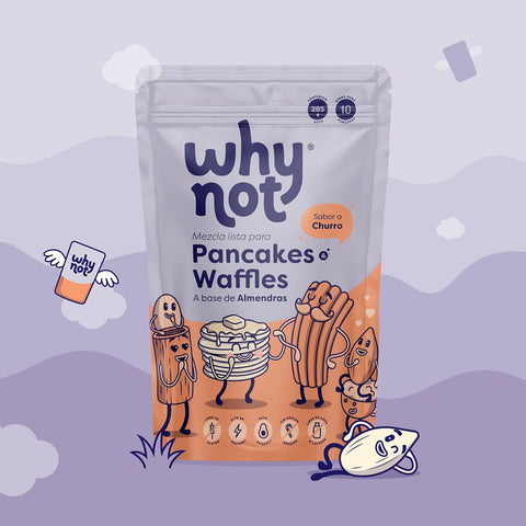 Mezcla Pancakes o Waffles de Almendra Sabor Churro Why Not