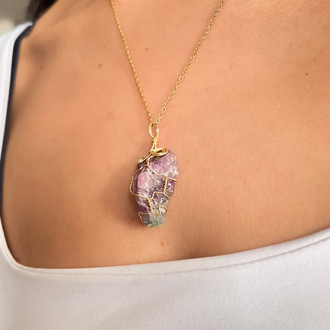 Collar en Cuarzo Fluorita